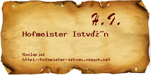Hofmeister István névjegykártya