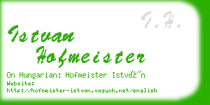 istvan hofmeister business card